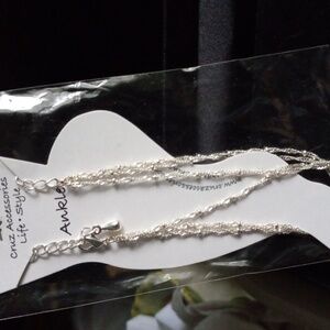 Silvertone triple chains Anklet